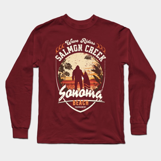 Wave Riders, Salmon Creek, Sonoma, Beach Tournament Long Sleeve T-Shirt by Blended Designs